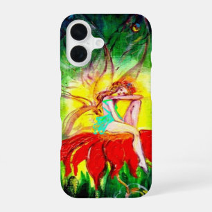 FEEN TRAUMEN AUF DER ROTEN BLUME grün gelb iPhone 16 Hülle