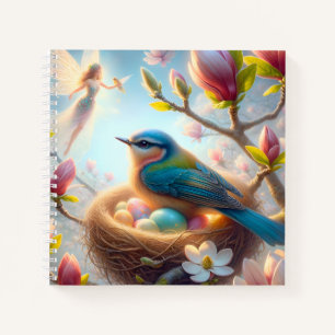 Feen- und Blaumeisennest – Frühlingsblüten-Fantasi Notizbuch