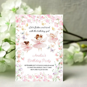 Feen- und Blumen-Geburtstag für Mädchen jeden Alte Einladung