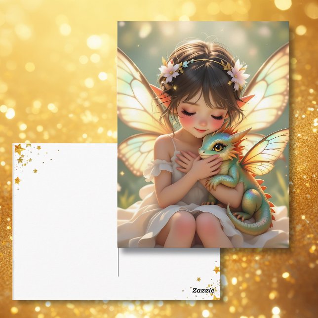 Feen und Drache | In Kontakt bleiben Postkarte (Von Creator hochgeladen)