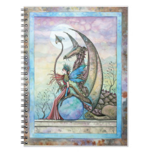 Feen- und Drachen-Fantasie-Kunstnotizbuch Notizblock