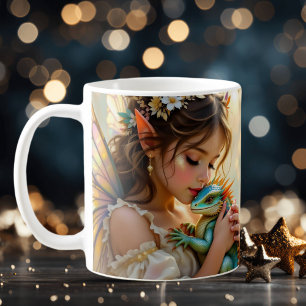 Feen- und Drachen-Mystik personalisiert Kaffeetasse