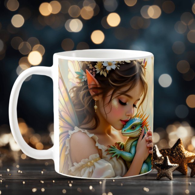 Feen- und Drachen-Mystik personalisiert Kaffeetasse (Von Creator hochgeladen)