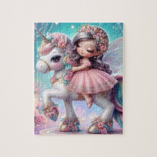 Feen- und Einhorn-Fantasy-Kunstpuzzle Puzzle (Vertikal)