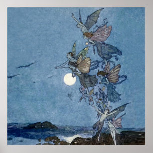„Feen und Elfen“ von Edmund Dulac aus „Der Sturm“ Poster