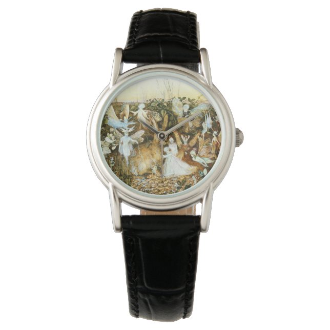 Feen und Kaninchen Armbanduhr (Vorderseite)