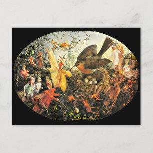 Feen und Robin's Nest Postkarte