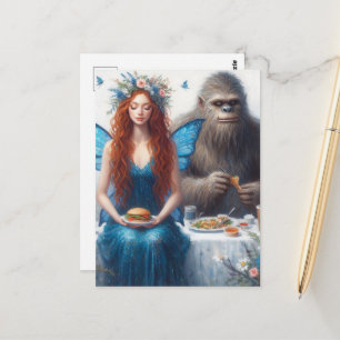 Feen- und Sasquatch-Picknick Postkarte