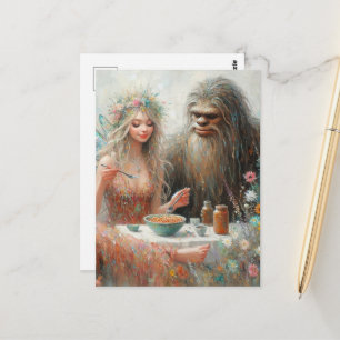 Feen- und Sasquatch-Spaghetti-Picknick Postkarte