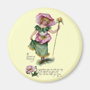Feen- und Wilde-Rosen-Vintage-Valentinstag Magnet