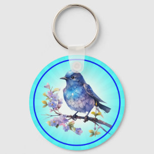 Feen-Vogel-Blumen-Aquarell-Clipart-73611 Schlüsselanhänger