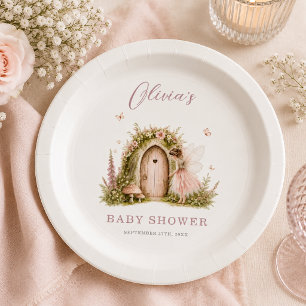 Feen-Wald-Mädchen Rosa Baby Shower Party Pappteller