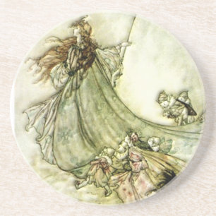 Feen weg - Arthur Rackham Sandstein Untersetzer
