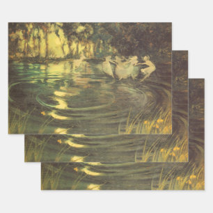 Feen wirbeln von Arthur Black, Vintage Feentanz Geschenkpapier Set