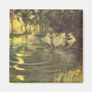 Feen wirbeln von Arthur Black, Vintage Feentanz Magnet