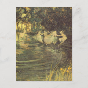 Feen wirbeln von Arthur Black, Vintage Feentanz Postkarte