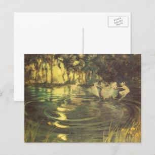 Feen wirbeln von Arthur Black, Vintage Feentanz Postkarte