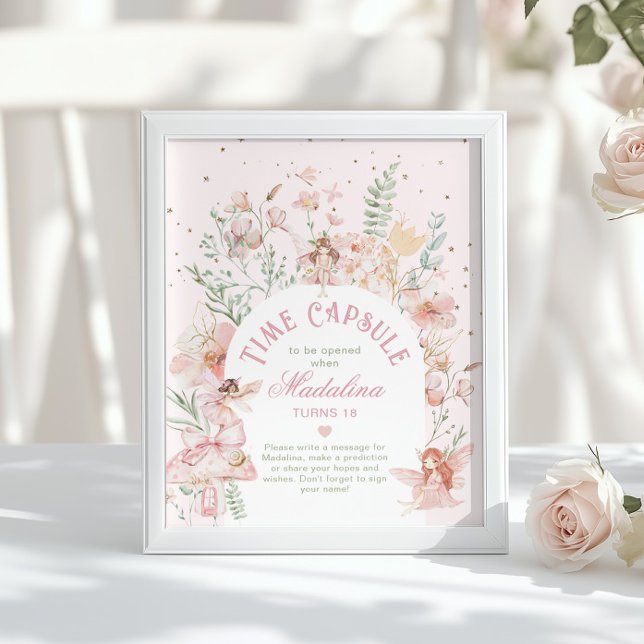 Feen-Zeitkapsel Whimsical Rosa Tor Geburtstag Poster (Von Creator hochgeladen)