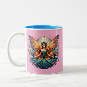 Feenbecher, magische Fantasy-Stimmung Zweifarbige Tasse