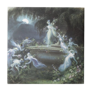 Feenbesuch bei Mondlicht 1832 Fliese