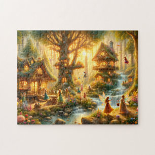 Feendorf Magischer Feenheime Wasserfall Puzzle