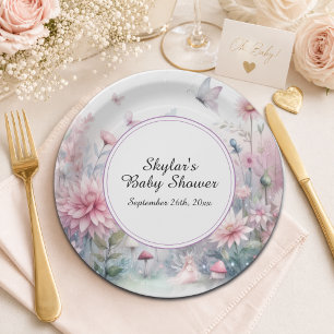 Feengarten-Baby-Party Pappteller
