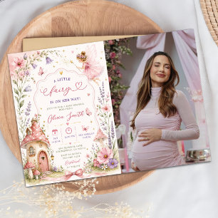 Feengarten Blumenmädchen Baby Shower Foto Einladung