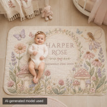 Feengarten-Quilt-Stil Name und Datum Decke