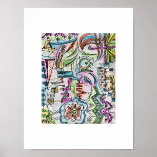 Feengarten - Whimsische handgemalte Wasserfarbenku Poster