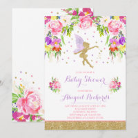 Feenhafte Babyparty-Einladungs-feenhafte mit
