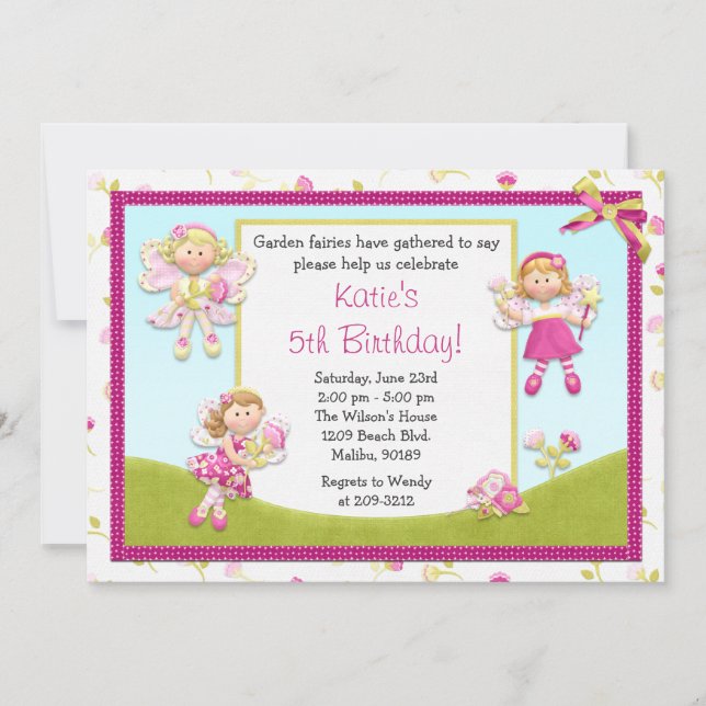 Feenhafte Geburtstags-Party Einladung (Vorderseite)