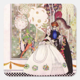 Feenhafte Geschichte Kays Nielsens, Bluebeard und Quadratischer Aufkleber