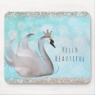Feenhafte Geschichte Schwan-Prinzessin-Faux Gold Mousepad