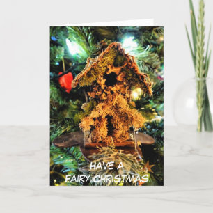 Feenhafte Haus-Weihnachtskarte Feiertagskarte