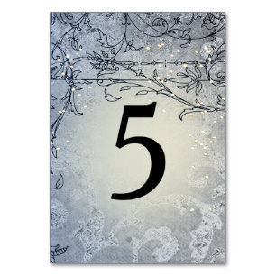 Feenhafte Licht-Whimsy blaue Tischnummer