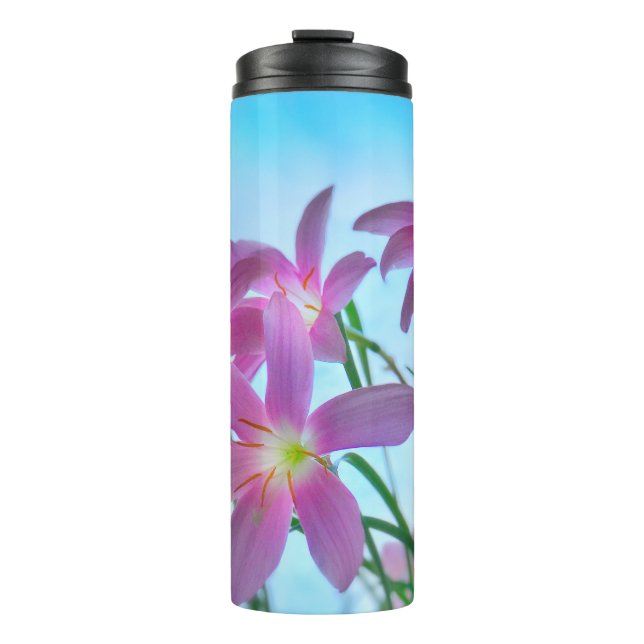 Feenhafte Lilien-Thermaltrommel Thermosbecher (Vorderseite)
