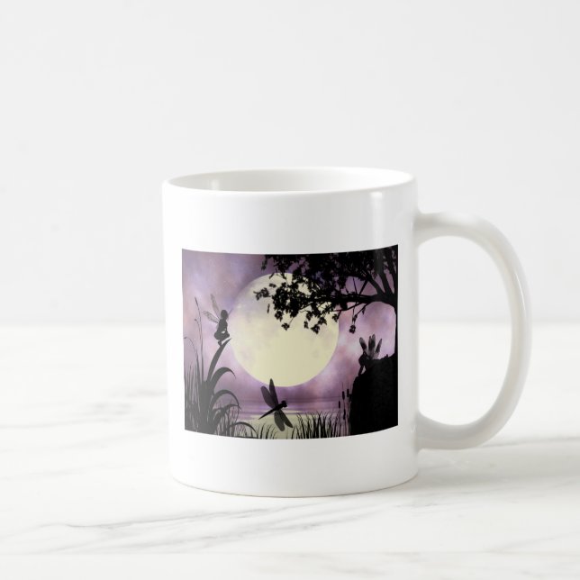 Feenhafte moonlit Teich-Tasse Kaffeetasse (Rechts)