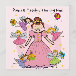 Feenhafte Prinzessin Customized Birthday Invites Einladung