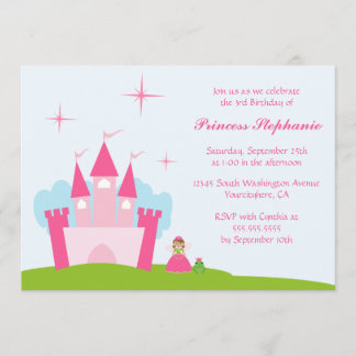 Feenhafte Prinzessinschloss-Geburtstags-Party Einladung