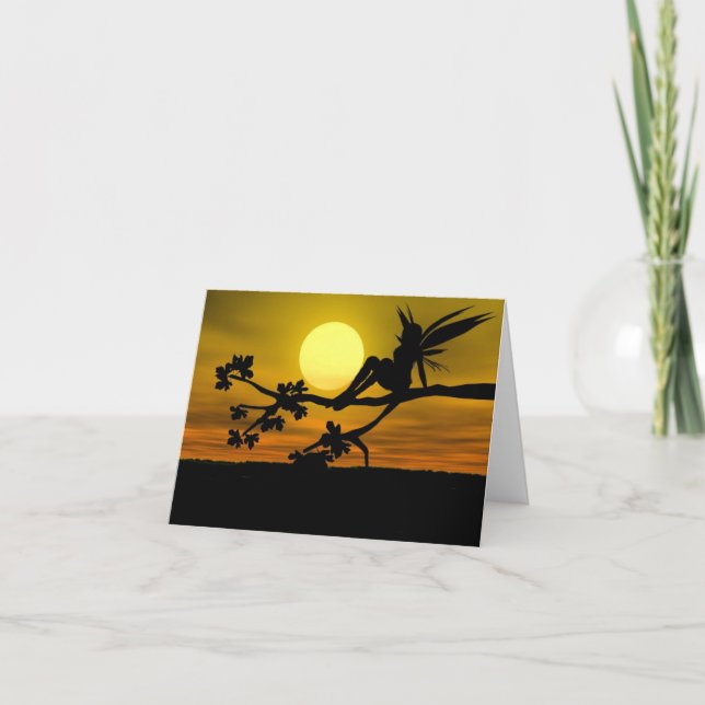 feenhafte Siluetts Anmerkungs-Karte Karte (Vorderseite)