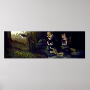 Feenhafter Fantasie-Surrealismus Alligatordes Poster