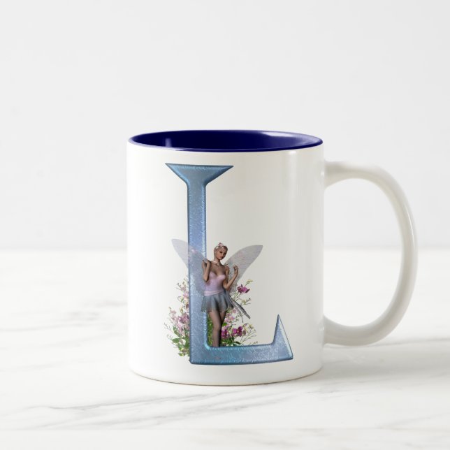 Feenhaftes Monogramm L Zweifarbige Tasse (Rechts)