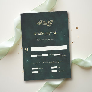 Feenhaftes Wald Emeraldgrün Magisches Hochzeit RSVP Karte