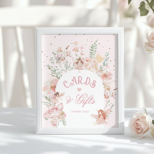 Feenkarten und Geschenke Whimsical Pink Geburtstag Poster