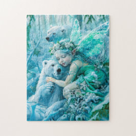 Feenkind und spielerische Polarbären Puzzle