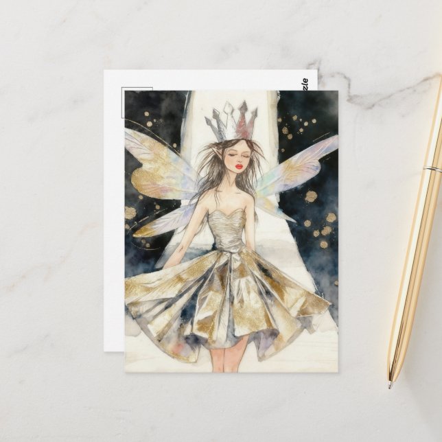 Feenkönigin in der Modeshow  Postkarte (Vorderseite/Rückseite Beispiel)