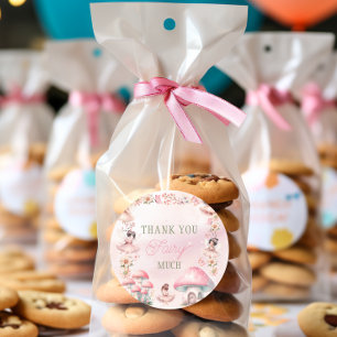 Feenpilzhaus Rosa Danke Runder Aufkleber