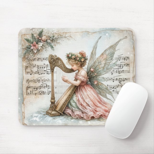 Feenpixie spielt Harfe Mousepad (Mit Mouse)
