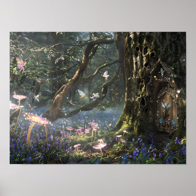 Feenposter mit Feentür Poster (Vorne)