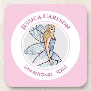 Feenprinzessin Blütenkleid Modeillustration Getränkeuntersetzer